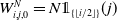 upper W Subscript i comma j comma 0 Superscript upper N Baseline equals upper N double struck 1 Subscript left brace left floor i divided by 2 right floor right brace Baseline left parenthesis j right parenthesis