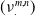left parenthesis nu Subscript dot Superscript m comma n Baseline right parenthesis