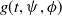 g left parenthesis t comma psi comma phi right parenthesis