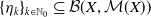 left brace eta Subscript k Baseline right brace Subscript k element of double struck upper N 0 Baseline subset of or equal to script upper B left parenthesis upper X comma script upper M left parenthesis upper X right parenthesis right parenthesis