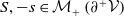 upper S comma negative s element of script upper M Subscript plus Baseline left parenthesis partial differential Superscript plus Baseline script upper V right parenthesis