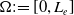 normal upper Omega colon equals left bracket 0 comma upper L Subscript e Baseline right bracket