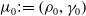 mu 0 colon equals left parenthesis rho 0 comma gamma 0 right parenthesis
