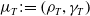 mu Subscript upper T Baseline colon equals left parenthesis rho Subscript upper T Baseline comma gamma Subscript upper T Baseline right parenthesis