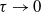 tau right arrow 0