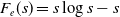 upper F Subscript e Baseline left parenthesis s right parenthesis equals s log s minus s