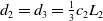 d 2 equals d 3 equals one third c 2 upper L 2