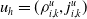 u Subscript h Baseline equals left parenthesis rho Subscript i comma k Superscript u Baseline comma j Subscript i comma k Superscript u Baseline right parenthesis