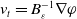 v Subscript t Baseline equals upper B Subscript epsilon Superscript negative 1 Baseline nabla phi