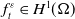 f Subscript t Superscript epsilon Baseline element of upper H Superscript 1 Baseline left parenthesis normal upper Omega right parenthesis