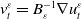 v Subscript t Superscript epsilon Baseline equals upper B Subscript epsilon Superscript negative 1 Baseline nabla u Subscript t Superscript epsilon