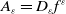 upper A Subscript epsilon Baseline equals upper D Subscript epsilon Baseline f Superscript epsilon