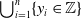union Underscript i equals 1 Overscript n Endscripts left brace y Subscript i Baseline element of double struck upper Z right brace