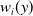 w Subscript i Baseline left parenthesis y right parenthesis