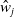 ModifyingAbove w With caret Subscript j