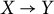 upper X right arrow upper Y