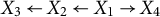 upper X 3 left arrow upper X 2 left arrow upper X 1 right arrow upper X 4