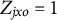 upper Z Subscript j x o Baseline equals 1