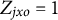upper Z Subscript j x o Baseline equals 1