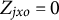 upper Z Subscript j x o Baseline equals 0