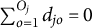 sigma summation Underscript o equals 1 Overscript upper O Subscript j Baseline Endscripts d Subscript j o Baseline equals 0 backslash kern 0.1 e m