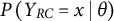 upper P left parenthesis upper Y Subscript upper R upper C Baseline equals x vertical bar theta right parenthesis