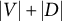 StartAbsoluteValue upper V EndAbsoluteValue plus StartAbsoluteValue upper D EndAbsoluteValue