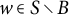 w element of upper S divided by upper B