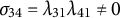 sigma 34 equals lamda 31 lamda 41 not equals 0