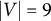 StartAbsoluteValue upper V EndAbsoluteValue equals 9