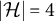StartAbsoluteValue script upper H EndAbsoluteValue equals 4