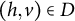left parenthesis h comma v right parenthesis element of upper D