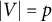 StartAbsoluteValue upper V EndAbsoluteValue equals p