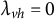 lamda Subscript v h Baseline equals 0