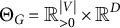 upper Theta Subscript upper G Baseline equals upper R Subscript greater than 0 Superscript StartAbsoluteValue upper V EndAbsoluteValue Baseline times upper R Superscript upper D