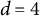d equals 4
