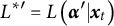 upper L Superscript asterisk prime Baseline equals upper L left parenthesis alpha prime vertical bar x Subscript t Baseline right parenthesis