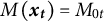 upper M left parenthesis x Subscript t Baseline right parenthesis equals upper M Subscript 0 t