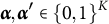 alpha comma alpha prime element of backslash l comma b comma r comma a comma c e Baseline 0 comma 1 comma r comma b comma r comma a backslash c e Superscript upper K