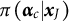 pi left parenthesis alpha Subscript c Baseline vertical bar x Subscript upper J Baseline right parenthesis