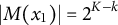 backslash lvert upper M left parenthesis x 1 right parenthesis backslash rvert equals 2 Superscript upper K minus k