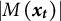 StartAbsoluteValue upper M left parenthesis x Subscript t Baseline right parenthesis EndAbsoluteValue