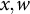 x comma w