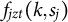 f Subscript j z t Baseline left parenthesis k comma s Subscript j Baseline right parenthesis