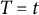 upper T equals t