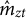 ModifyingAbove m Subscript z t Baseline With caret