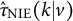 ModifyingAbove tau Subscript NIE Baseline With caret left parenthesis k vertical bar v right parenthesis