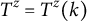 upper T Superscript z Baseline equals upper T Superscript z Baseline left parenthesis k right parenthesis