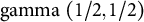 gamma left parenthesis 1 divided by 2 comma 1 divided by 2 right parenthesis