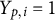 upper Y Subscript p comma i Baseline equals 1
